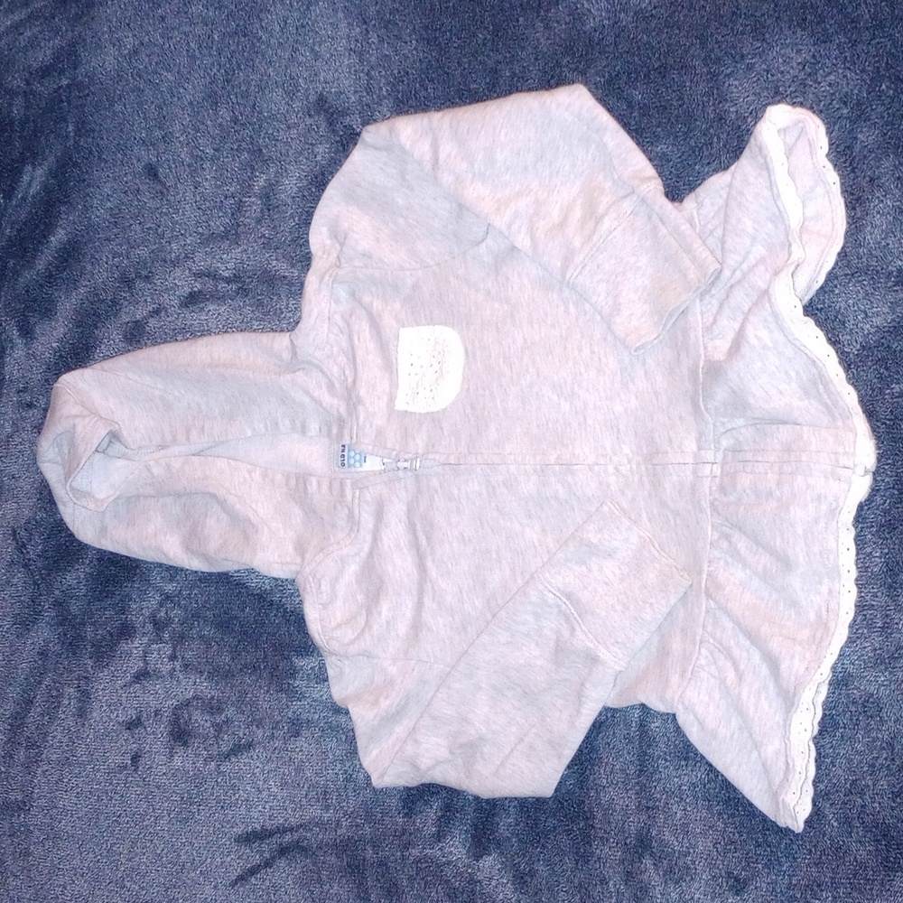 EUC 2 Piece Little Girls Zip-up Hoodie Lot Size 4T Butterflies - Picture 5 of 8